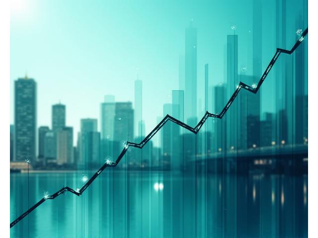 Graphiques financiers en croissance avec paysage urbain de Montréal en arrière-plan